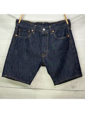 Indigo 100 Color Levi's | Shorts | Levis 5 Mens Shorts W33 Dark Wash Indigo Denim Button ...